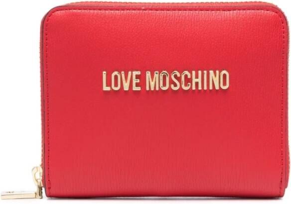Love Moschino Stijlvolle Logo-Lettering Bi-Fold Wallet Rood Dames