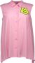 Love Moschino Mouwloze Italiaanse kraagblouse roze Pink Dames - Thumbnail 1