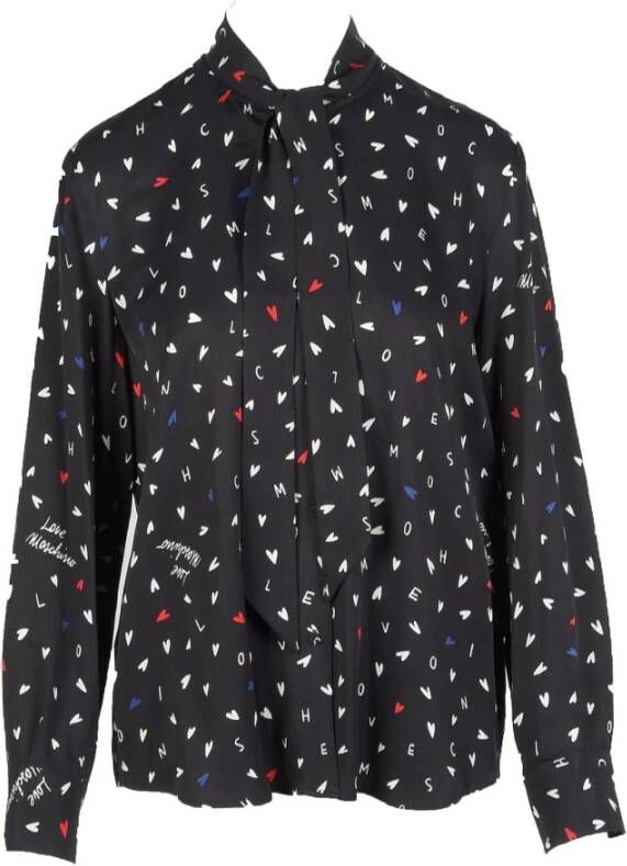 Love Moschino Stijlvolle Viscose Shirt voor Vrouwen Zwart Dames