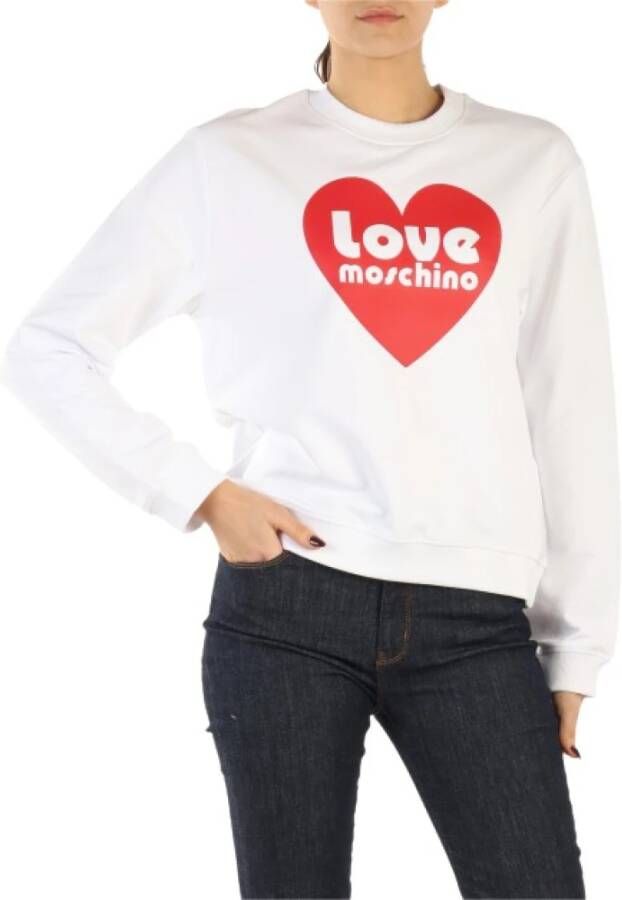 Love Moschino Katoenen Gebreide Trui White Dames