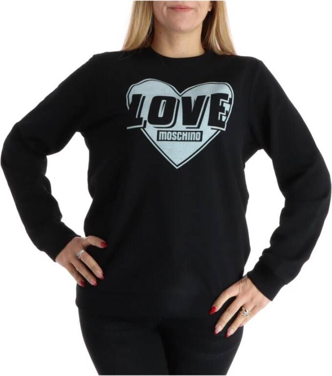 Love Moschino Comfortabele Zwarte Hoodie voor Vrouwen Black Dames