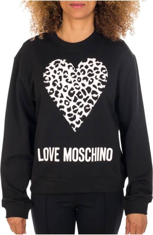 Love Moschino Zwarte Katoenen Sweatshirt met Detail Black Dames
