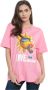Love Moschino Casual-chic Katoenen T-shirt met Logoprint Pink Dames - Thumbnail 1