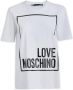 Love Moschino Grijze Melange Langemouw Katoenen T-Shirt Gray Dames - Thumbnail 1