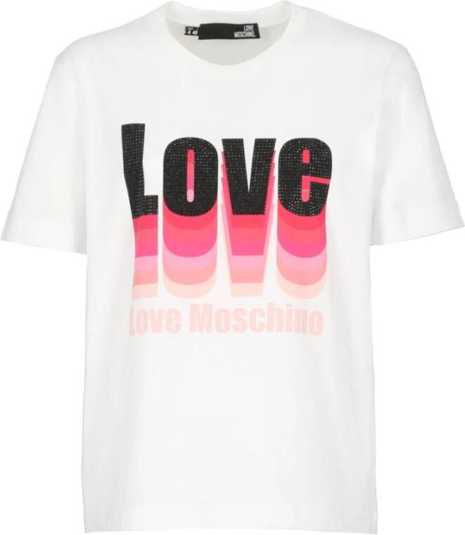 Love Moschino Grafisch T-shirt W4H06 20 M3876 A00 White Dames