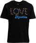 Love Moschino Zwarte katoenen T-shirt met multicolor logo Zwart Dames - Thumbnail 1