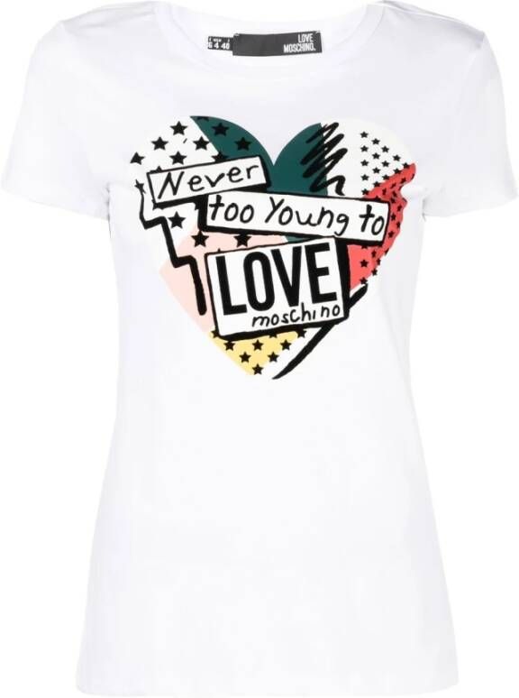 Love Moschino T-shirts and Polos White Wit Dames