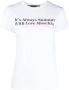 Love Moschino Wit Katoenen T-shirt met Inlay White Dames - Thumbnail 1