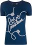 Love Moschino Blauwe T-shirts en Polos met Iconisch Logo Blauw Dames - Thumbnail 1