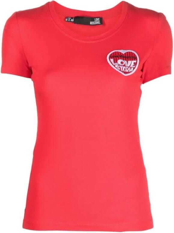 Love Moschino T-shirt Vrouwen korte mouwen hartpleister TShirt
