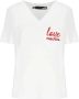 Love Moschino Dames T-shirt met V-hals in het wit White Dames - Thumbnail 3