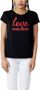 Moschino Logo Katoenen T-shirt Korte Mouwen Black Dames - Thumbnail 1