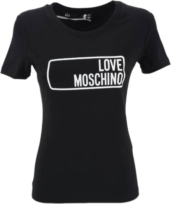 Love Moschino Glitter Logo T-Shirt Zwart Dames - Foto 1