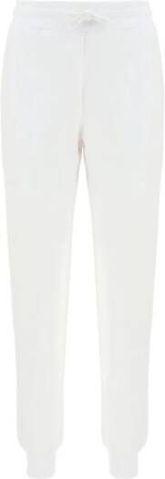 Love Moschino Witte katoenen broek met regenboogteksten White Dames