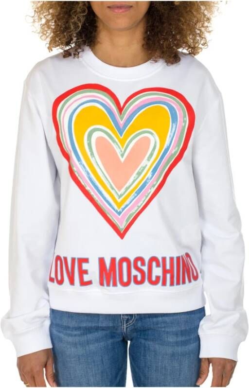 Love Moschino Trainingsshirt St Heart Crew White Dames