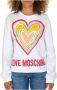 Love Moschino Trainingsshirt St Heart Crew White Dames - Thumbnail 1