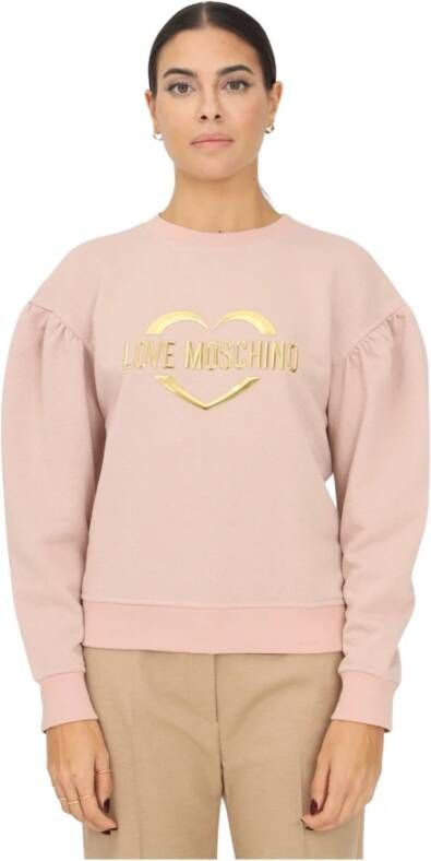 Love Moschino Gedrukte Roze Sweatshirt voor Vrouwen Roze Dames