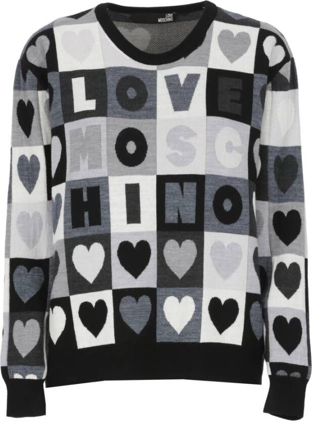 Love Moschino Truien met Ronde Hals Grijs Dames