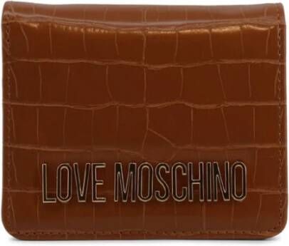 Love Moschino Metallic Fastening Portemonnee voor Vrouwen Brown Dames