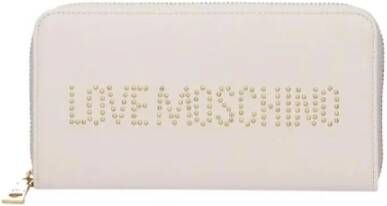 Love Moschino Maxi Logo Damesportemonnee met Ritssluiting White Dames