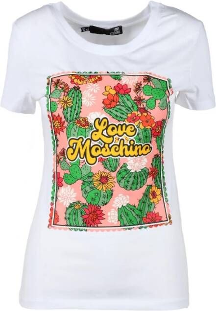 Love Moschino Wit Katoenen T-Shirt Collectie Wit Dames