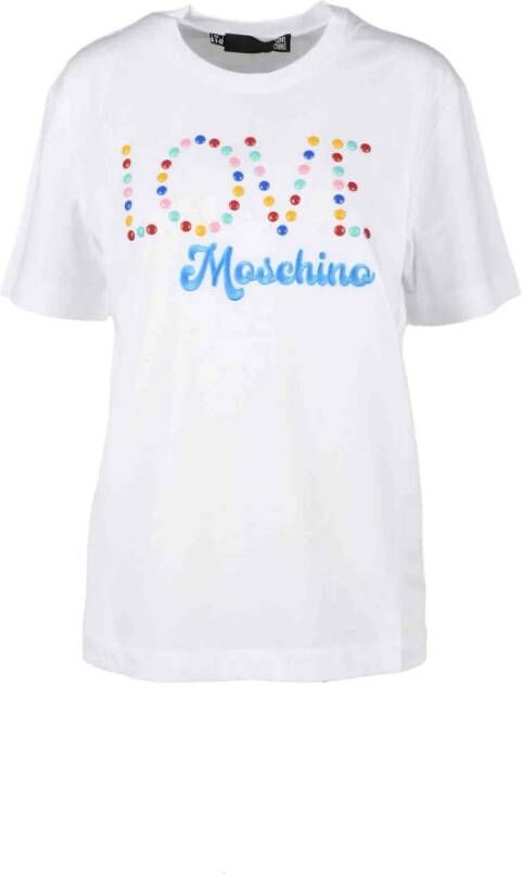 Love Moschino Wit Katoenen T-Shirt Collectie Wit Dames