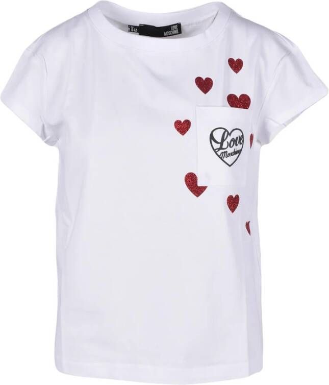 Love Moschino Wit Katoenen T-Shirt Collectie White Dames