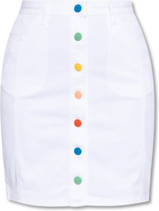 Love Moschino Witte Appliqué Rok White Dames