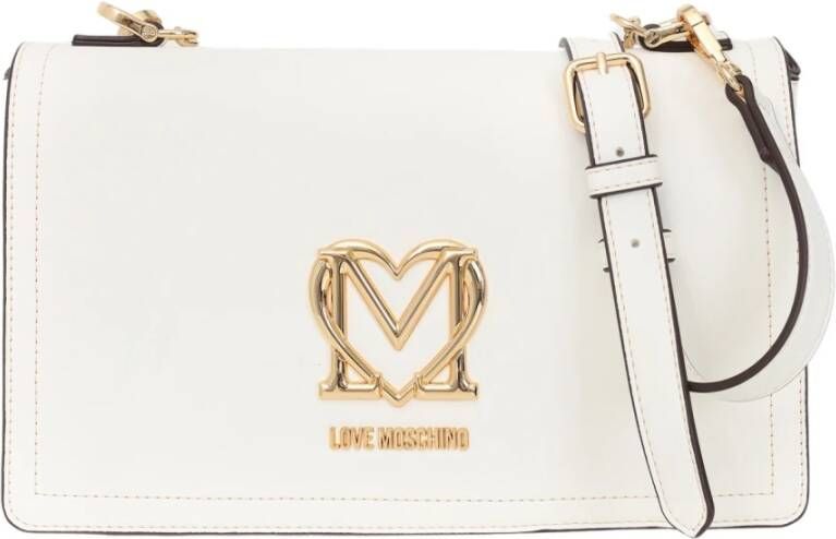 Love Moschino Witte Dames Tas met Metalen Logo White Dames
