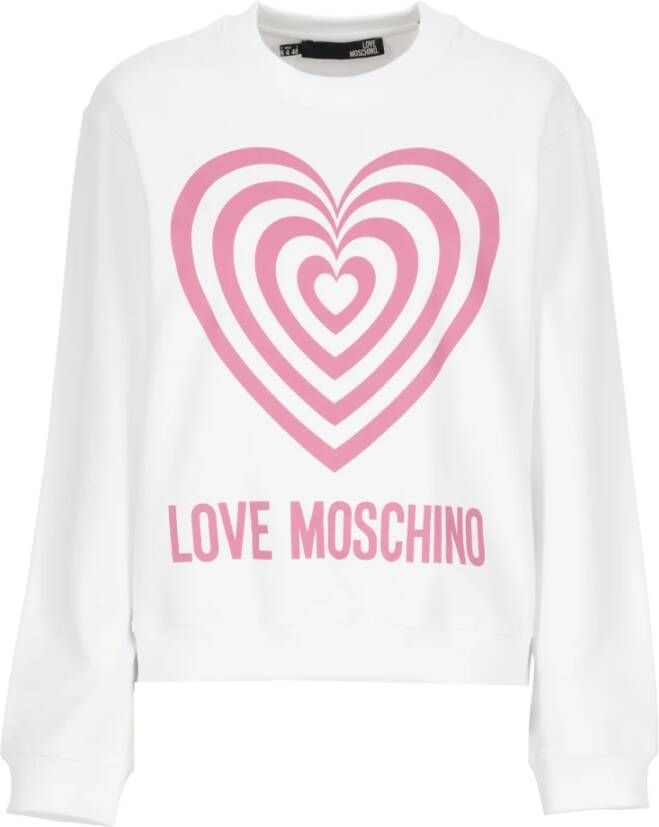 Love Moschino Witte Katoenen Sweatshirt voor Dames Wit Dames