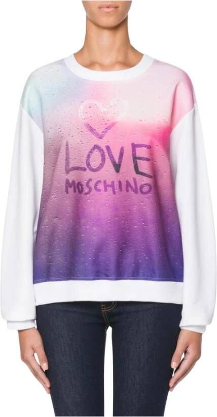 Love Moschino Felpa W630641E2180 Frosted Glass Wit Dames
