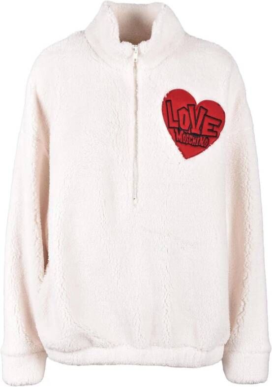 Love Moschino Witte Sweatshirt voor Vrouwen Wit Dames