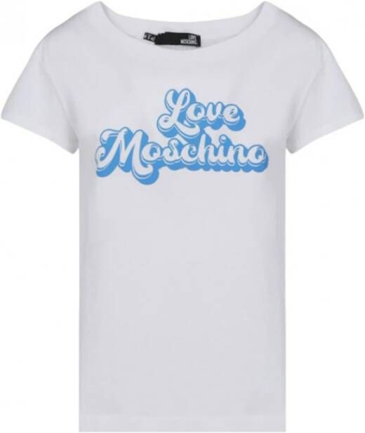 Love Moschino Witte T-Shirt Natuurlijk en Licht Wit Dames