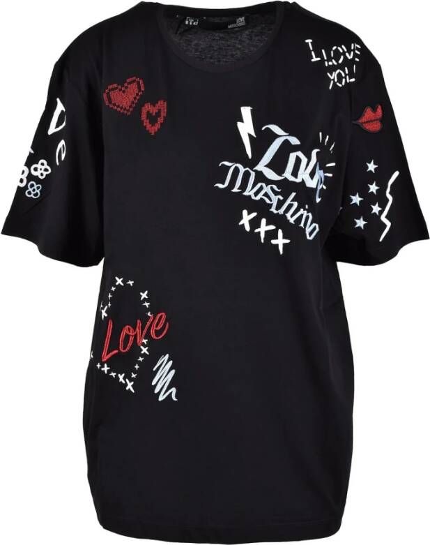 Love Moschino Witte T-shirt uit de Collection Zwart Dames