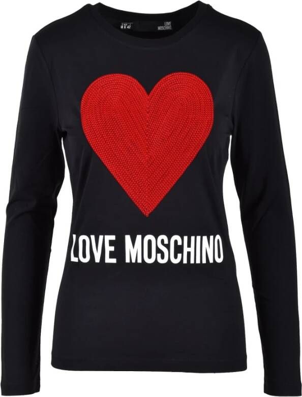 Love Moschino Zwarte Gebreide Kleding voor Vrouwen met Print Black Dames
