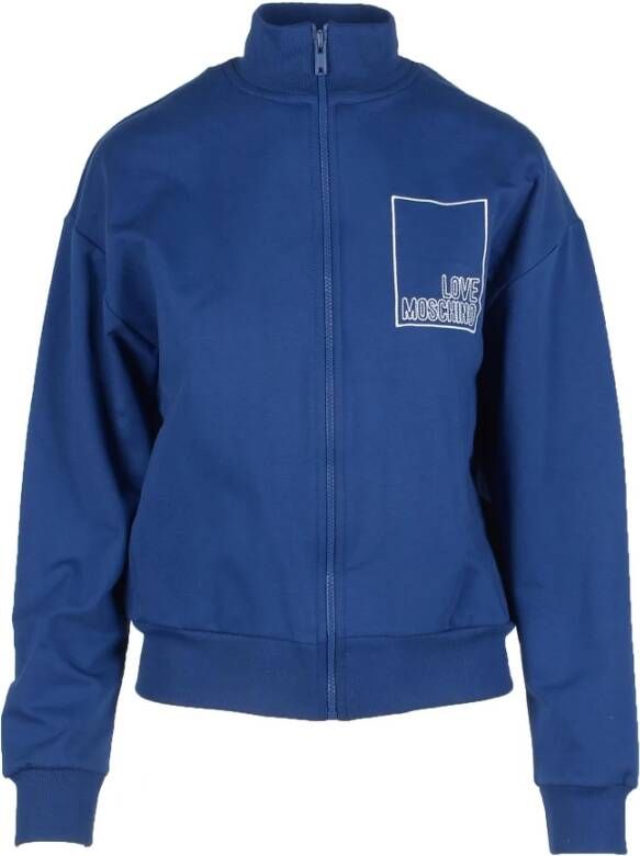 Love Moschino Zip-Through Sweatshirt Collectie Blauw Dames