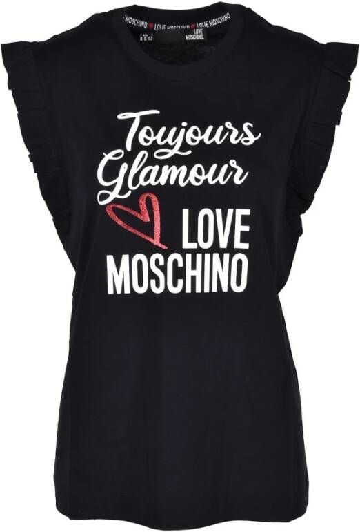 Love Moschino Zwart Katoenen T-Shirt Collectie Zwart Dames