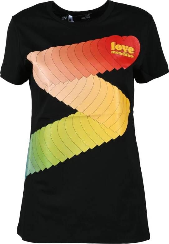 Love Moschino Zwart Katoenen T-Shirt voor Vrouwen Zwart Dames