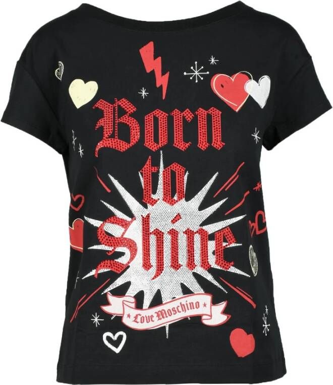 Love Moschino Zwart T-shirt uit de Collection Zwart Dames
