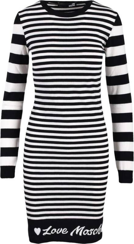 Love Moschino Zwart Witte Jurk Collectie Zwart Dames