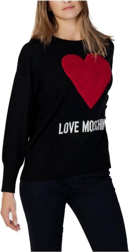 Love Moschino Zwarte Gebreide Kleding voor Vrouwen met Print Black Dames