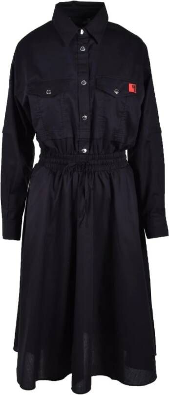 Love Moschino Damesjurk in Katoen Lycra Mix Black Dames