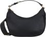 Love Moschino Zwarte milieuvriendelijke gehamerde materiaal dames tas met afneembaar handvat en brede schouderband Zwart Dames - Thumbnail 4