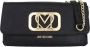 Love Moschino Zwarte schoudertas met metalen logoplaat Zwart Dames - Thumbnail 1