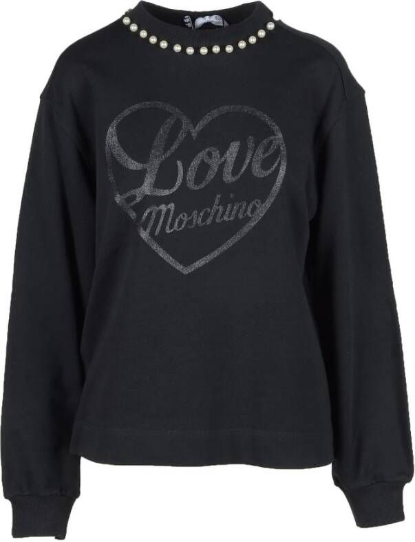 Love Moschino Zwarte Sweatshirt voor Dames Zwart Dames