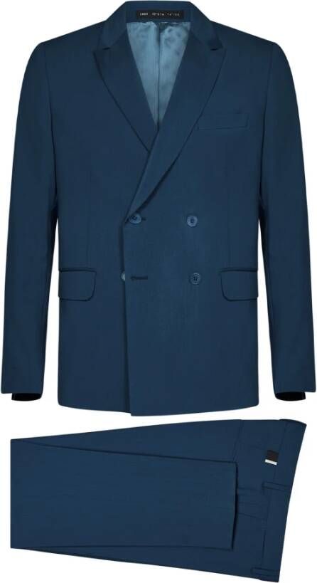 Low Brand Single Breasted Suits Blauw Heren