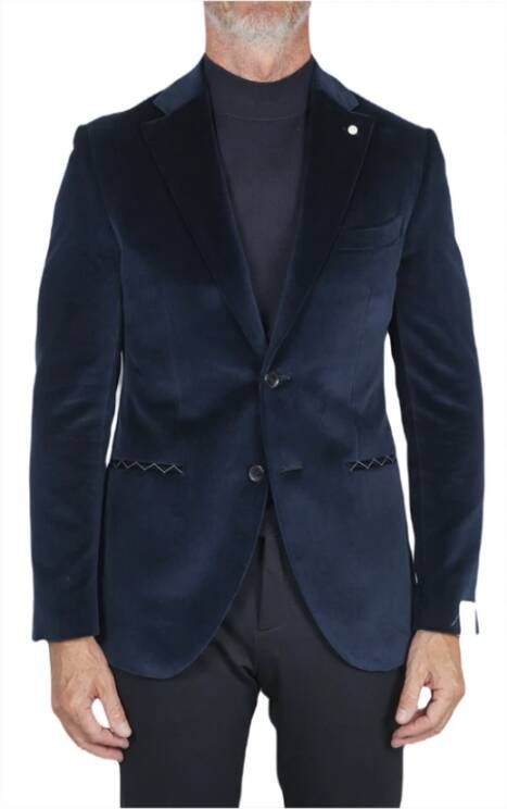 Luigi Bianchi Mantova Blauwe Fluweel Ceremoniejas Blauw Heren