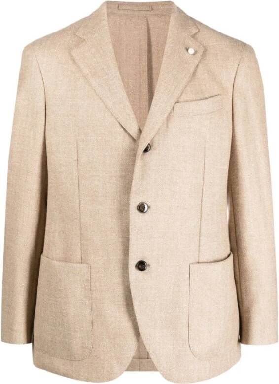 Luigi Bianchi Mantova Blazerjas Beige Heren