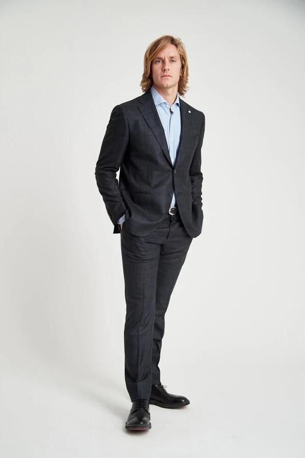 Luigi Bianchi Mantova Elegante Jurk Blue Heren - Foto 2