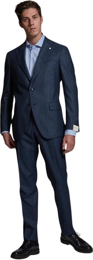 Luigi Bianchi Mantova Elegante Jurk Blue Heren